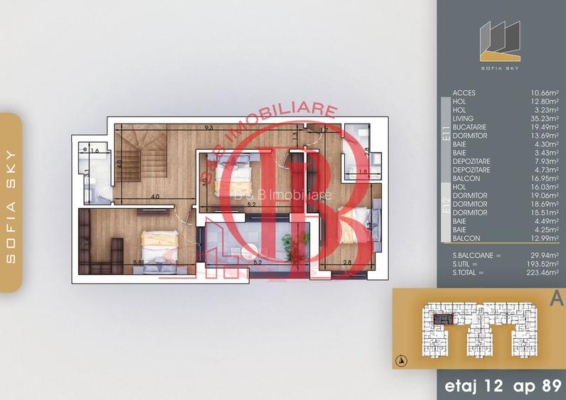 Apartament 5 camere Scara interioara Bloc Finalizat Pallady - 2