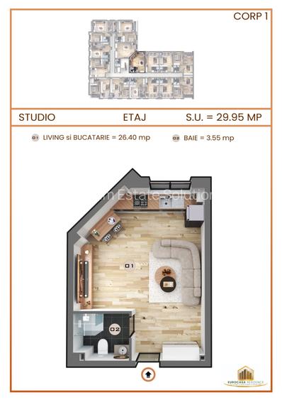 DEZVOLTATOR -GARSONIERA SPATIOASA DE VANZARE PE STR. TINERETULUI  MILITARI - 2