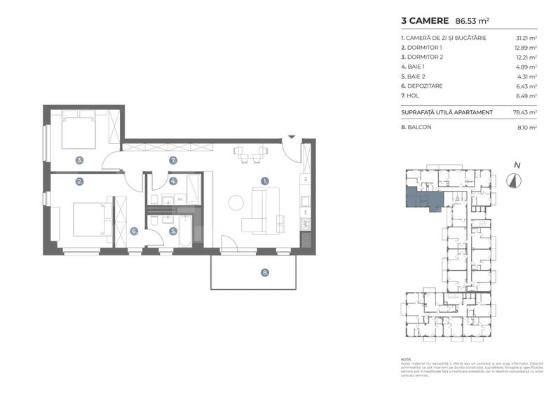 Apartament 3 camere, 78 mp | Standarde nZEB | Ansamblu nou | Buna Ziua - 3