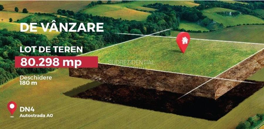 Teren 8 hectare cu deschidere ampla, Popesti-Leordeni, acces rapid A0 - 6