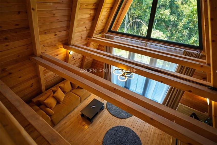 Eleganta,echipata casa A Frame,1.200 mp teren,deschidere Piatra Craiului,Moieciu - 13