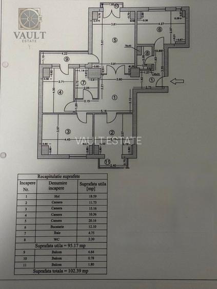 Apartament 4 camere -102 Mp- Octavian Goga  - 16