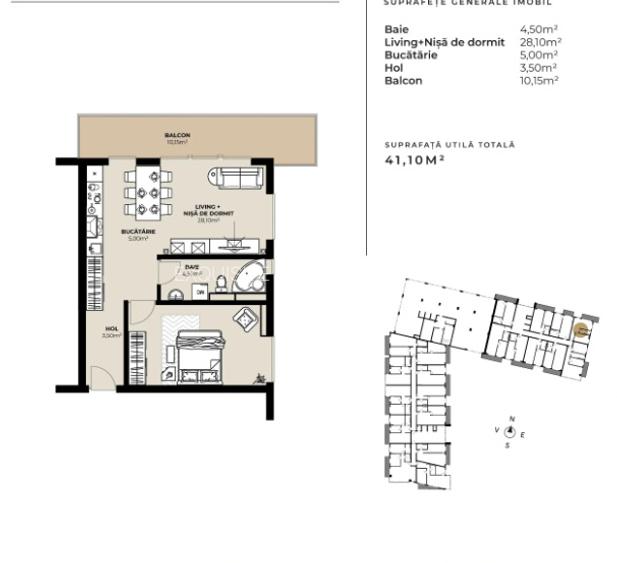Apartament 1 camera, semifinisat, zona Rivus! - 3
