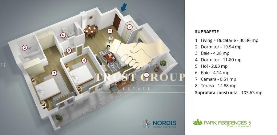 Apartament 3 camere | Park Residence 5 – Petrom City / Baneasa - 13