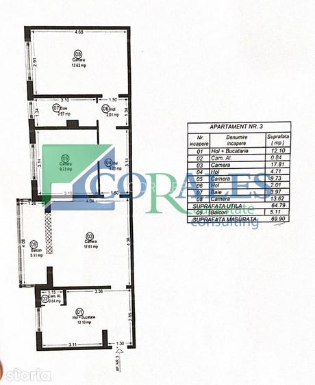 Girocului - 3 Camere, parter, cu centrala proprie! - 10