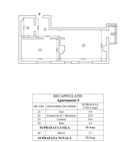 Etaj 1-Tatarasi kaufland-2 Camere 50mp-bloc nou intabulat - 13