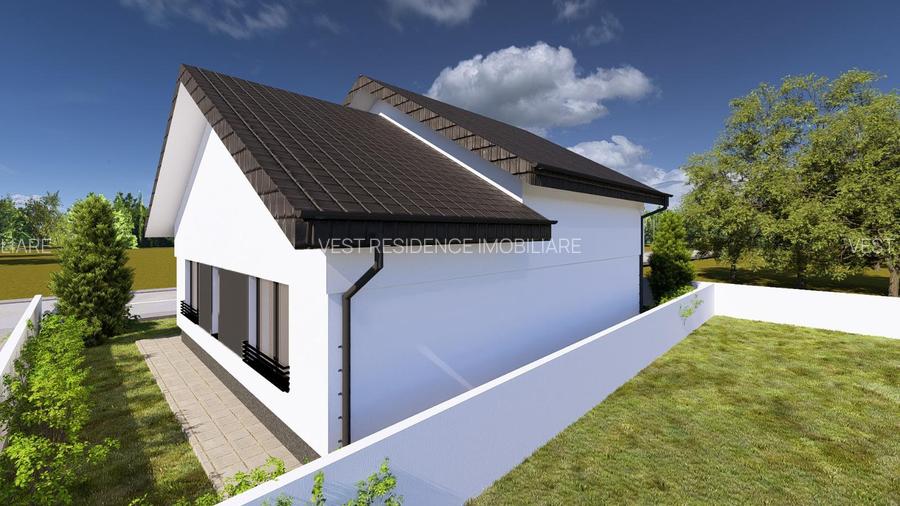 Casă individuală modernă pe parter, eficientă energetic. Comision 0 - 4