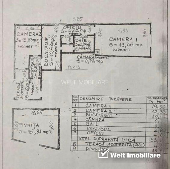 Apartament central, la curte comuna, Motilor, 56 mp - 12