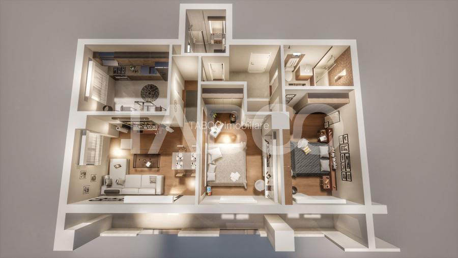 Apartament de vanzare cu 3 camere 2 bai si 2 balcoane in Sibiu - 11