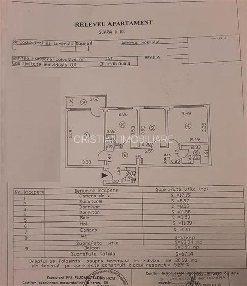 3 camere DECOMANDAT, 67 mp, 2 bai, Viziru 1 - Pistruiatu - 9