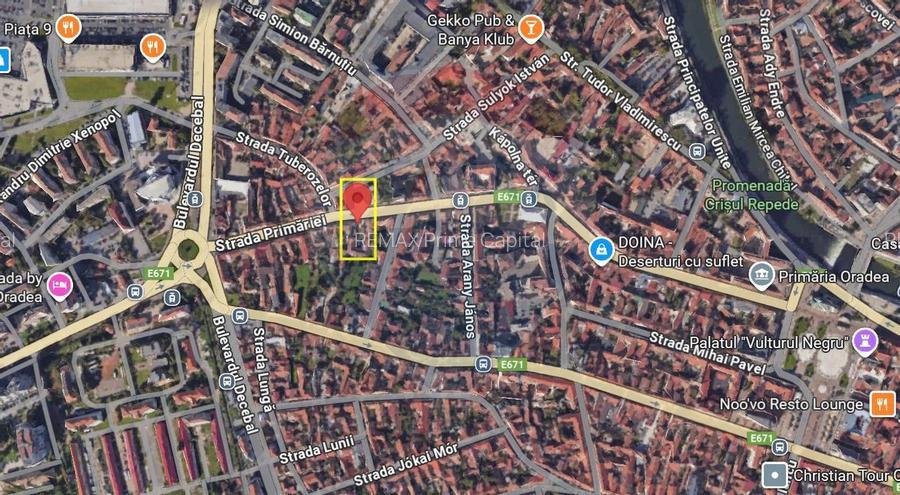 Teren 1444 mp Ultracentral Oradea, Strada Primariei 52, front 20 m - 2
