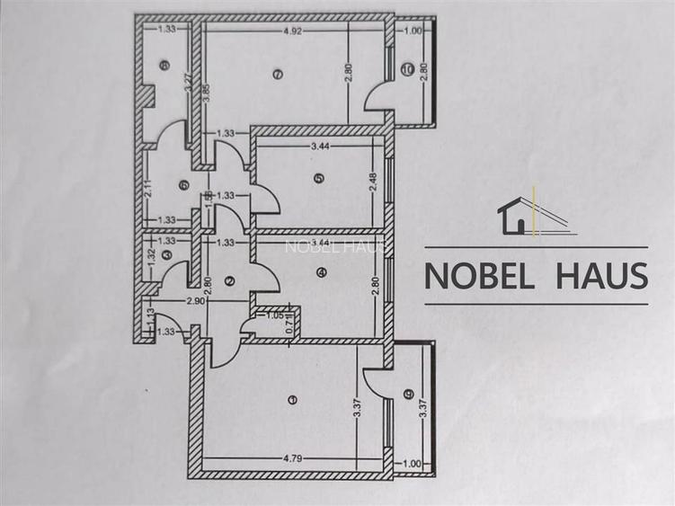 Apartament 3 camere, decomandat, etajul 2, cartier Gara - 11