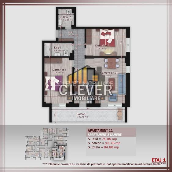 Apartament 3 camere, Comision 0% Metrou Teclu - Pallady - 2