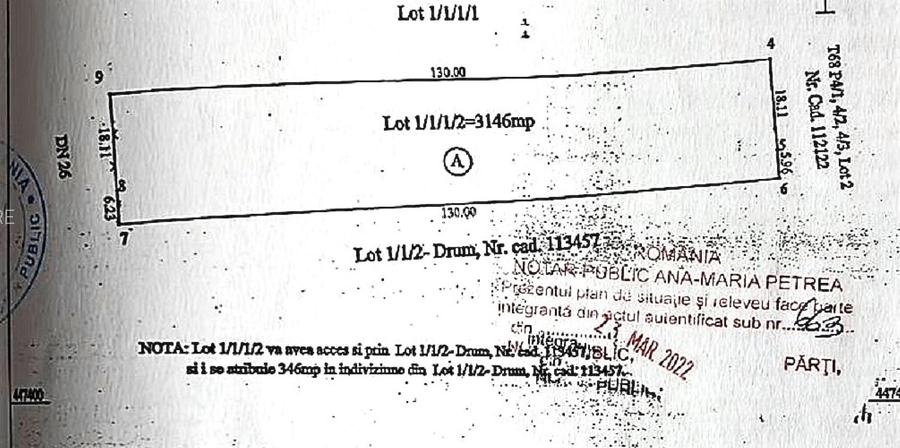 Teren vizavi de Metro cu deschire la DN - 2