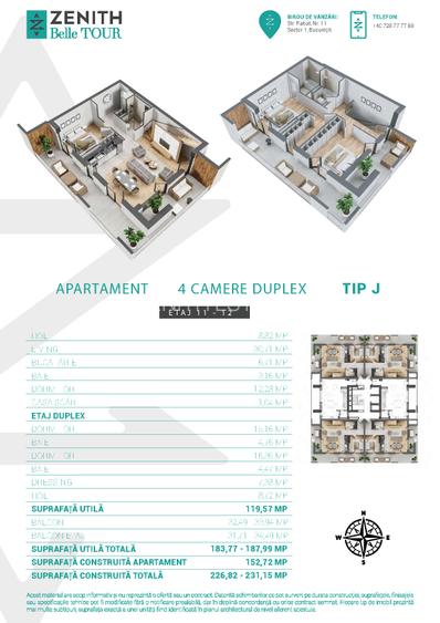 Duplex 4 camere | Gata de mutare | Terase 70 mp | Zona 13 Septembrie - 3