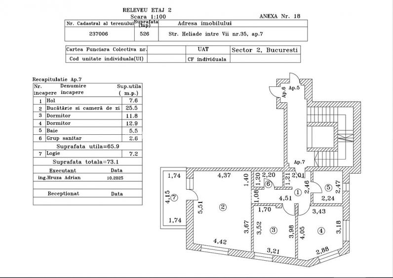 Apartament 3 camere, 75MP, 2 BAI, 0% Comision, Doamna Ghica - H35 - 7