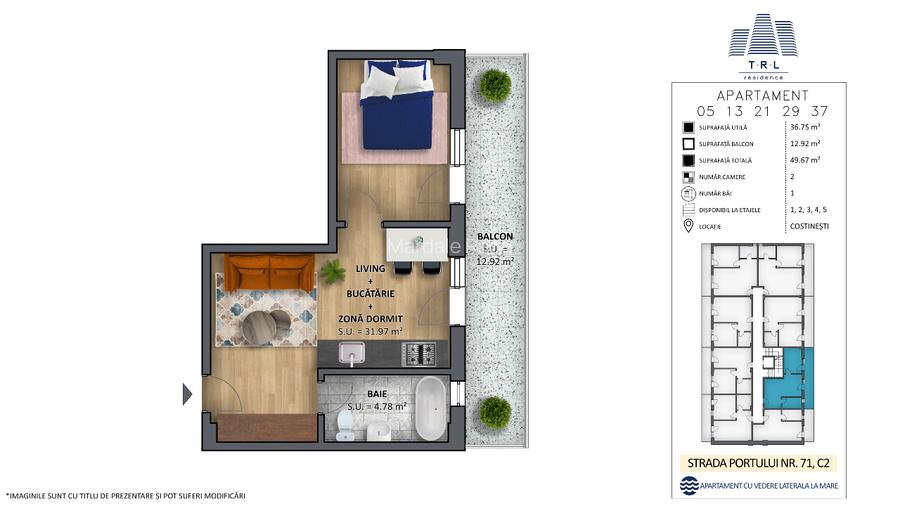 Apartamente/garsoniere de vanzare, prima linie la mare, Costinesti-Epava - 7