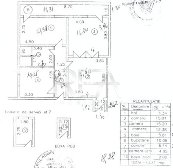 Apartament 3 camere, zona Dacia  - 11