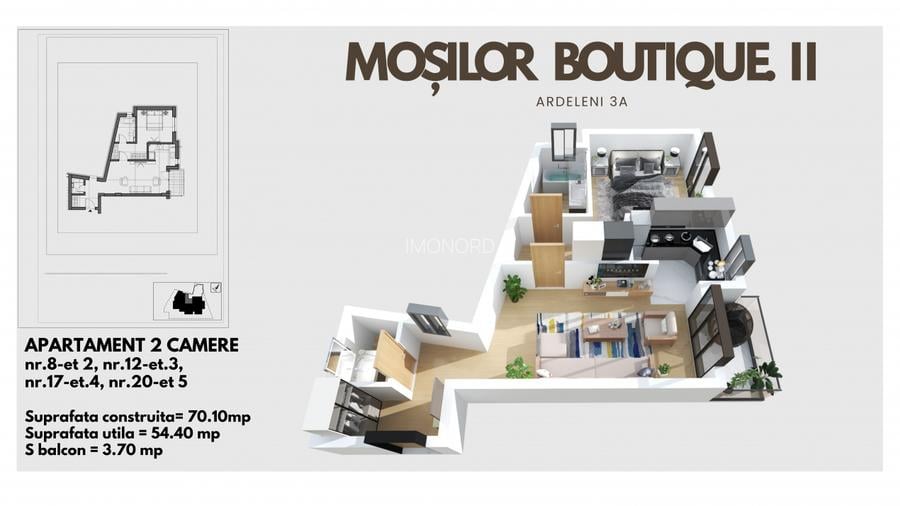 Mosilor Boutique II, apartament cu 2 camere, 2 bai. Discount special * - 2