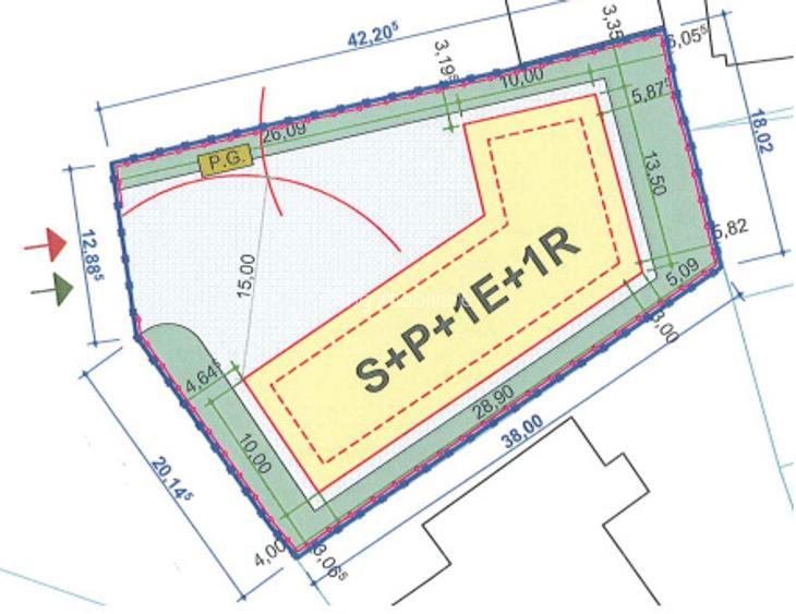 Teren 1040 mp cu casă demolabilă – Grigorescu, front 35 m - 2