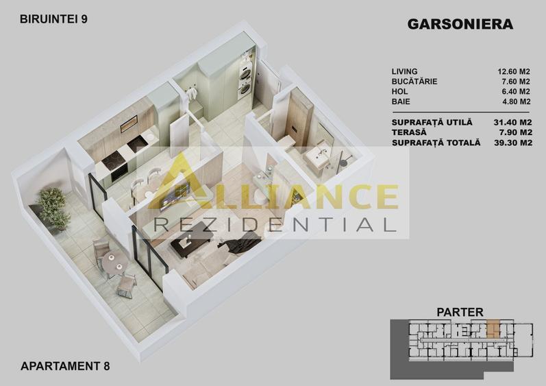 APARTAMENTE NOI CU CURTE PROPRIE | STR. BIRUINTEI I METROU
