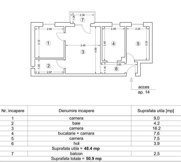Apartament  primitor, 3 camere, mobilat, utilat, Ghimbav, Brasov - 8