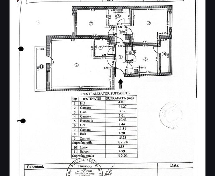 Apartament 3 camere Suprafață generoasă Etaj 1 Brâncuși – Valea Largă - 1
