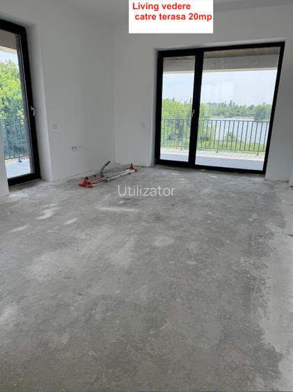 Apartament 2 camere 86 mp total | Terasă 20 mp cu vedere frontală lac Straulesti - 2