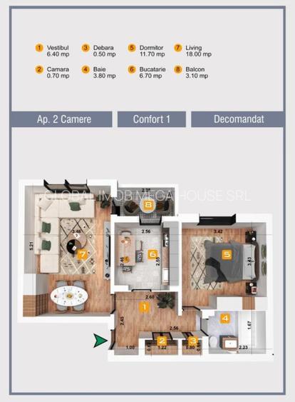 Apartament 2camere Decomandat LIBER metrou Crangasi - 9
