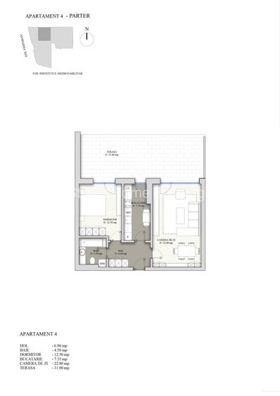 Apartament cu 2 Camere + Terasa generoasa- Plevnei - Gara de nord - Sector 1 - 1
