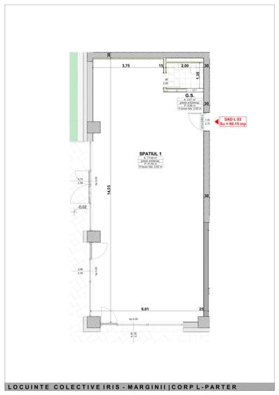 Spatii de vanzare. Suprafete de la 48 mp la 103 mp . Parter de bloc - 9