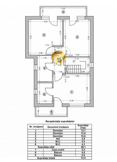 Vila Individuala 4 camere - 320mp Teren - Otopeni 23 August - 5