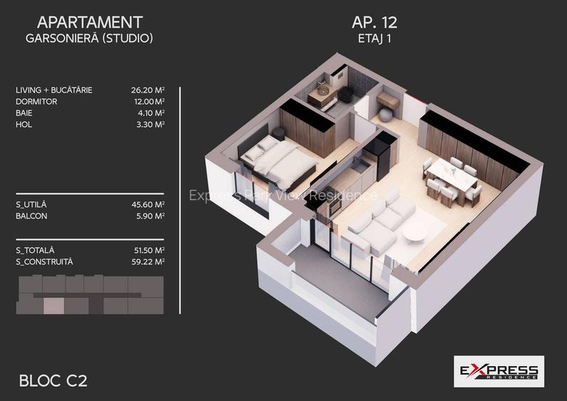Apartament 2 camere, vedere directa catre Parcul Tudor Arghezi, Bd. Metalurgiei - 1