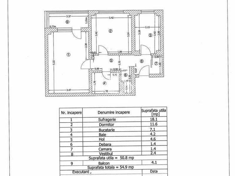 Apartament 2 camere de vânzare – Dristor | 55 mp | bloc 1982 - 1