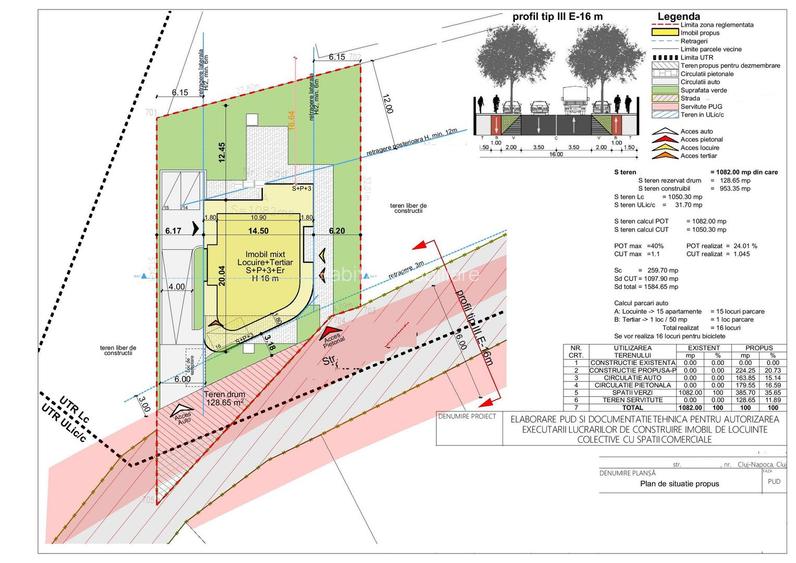 Teren intravilan cu C.U. pentru bloc S+P+2E, Utr: Lc, Manastur - 4