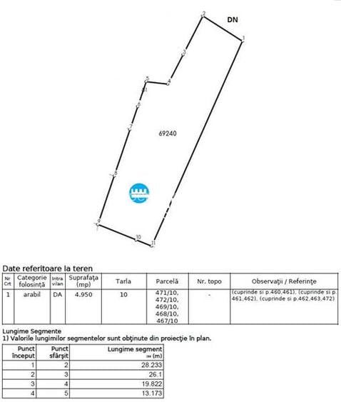 Teren 4.950 mp în centru Tomești – Acces DN28, intravilan, ideal inves - 2