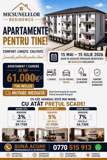 INTABULAT - Apartament 1 camera D 32 mp et 1 parcare intabulata Lunca Cetatuii - 2