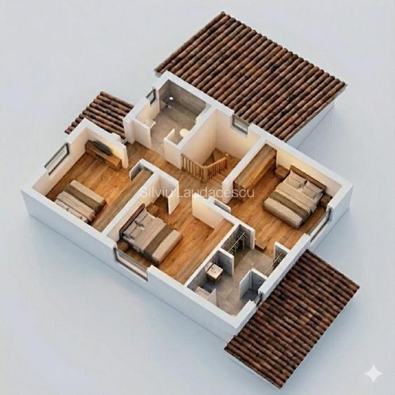 Proprietar . Casa individuala P+1Etaj. 3 Dormitoare. 1 Birou. 3 Bai. Carport - 6