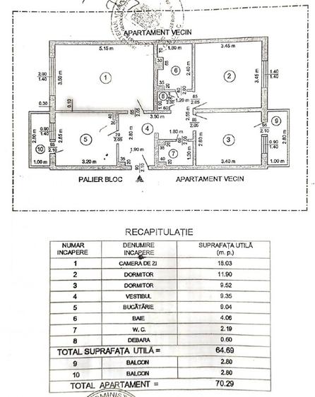 Dristor-Rm. Sarat, 3 camere, 70mp total, 2 bai, renovat - direct proprietar