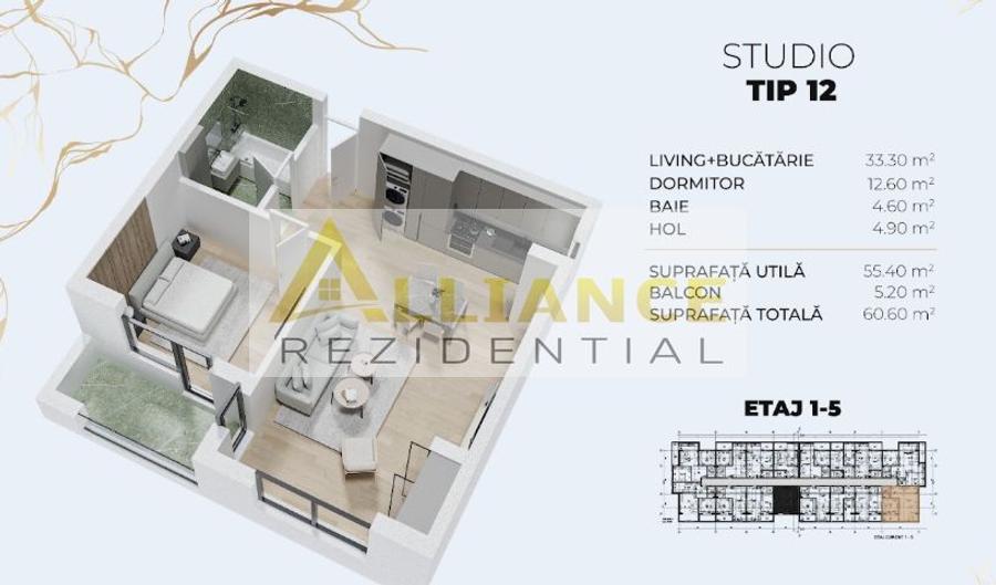 2 CAMERE TIP STUDIO | 60 MP | Metrou Berceni