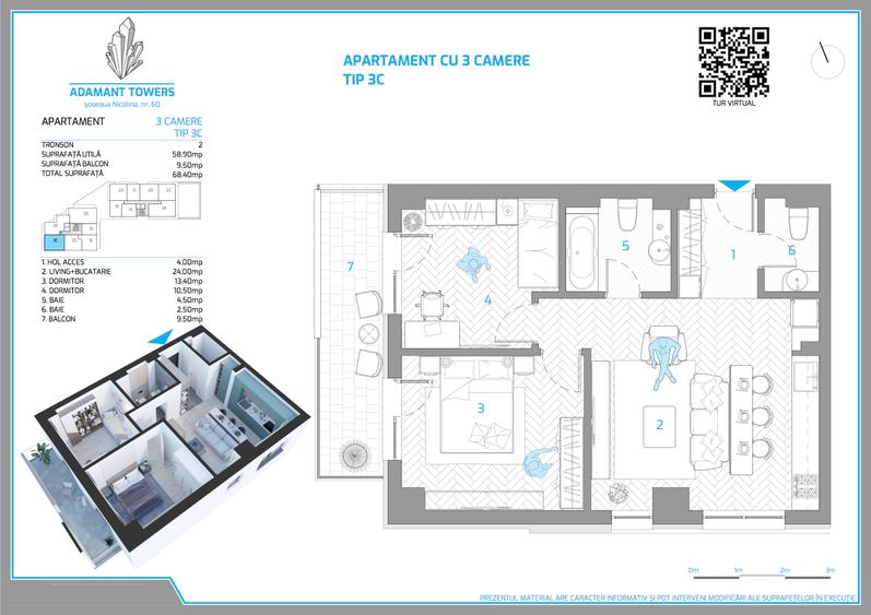 Adamant Towers | 3 camere | FINALIZAT - in curs de intabulare