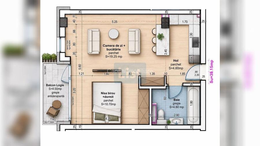 Comision 0% Apartament 2 camere, Baciu, 39mp - 3