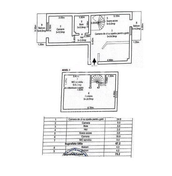 Mansarda cu 3 camere, 67mp utili+ 2 balcoane, intabulata, Terezian - 1