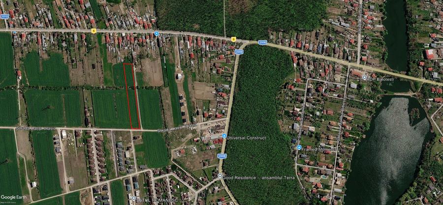 Balotești-Dumbrăveni teren 7.600 mp | utilități | POT 30% | CUT 0,9 | P+2