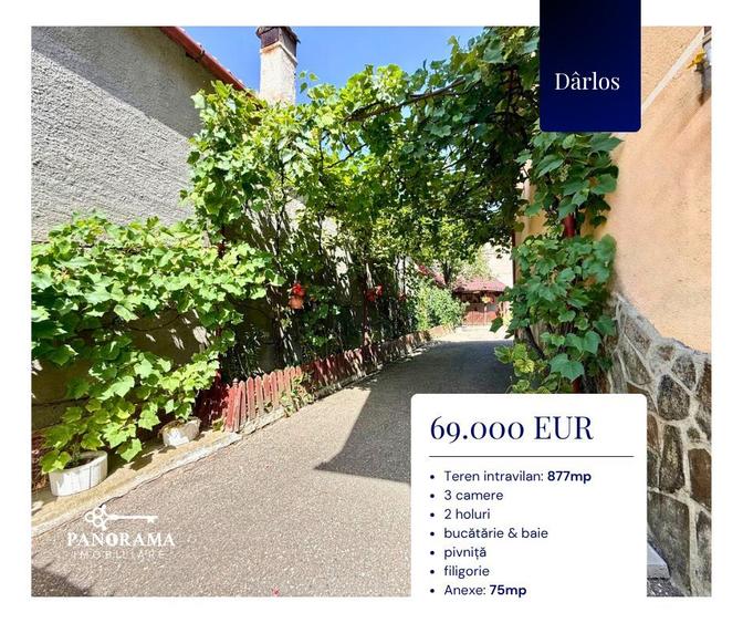 Casă de vânzare în Dârlos, 877 mp teren | 6 km de Mediaș