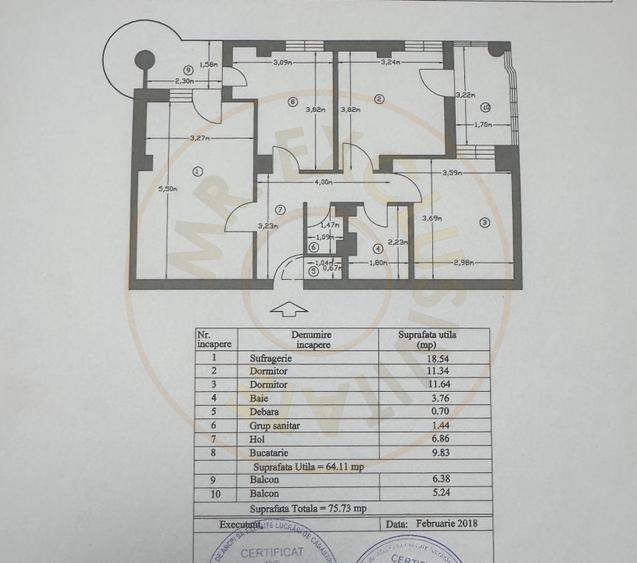 Apartament decomandat 3 camere Gavana