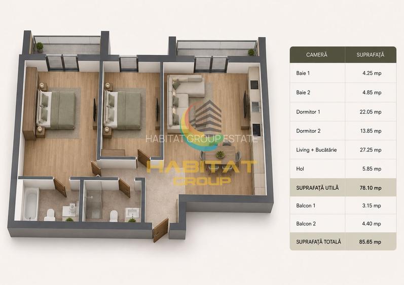 Apartament 2 camere cu terasa - metrou Nicolae Teclu - 1