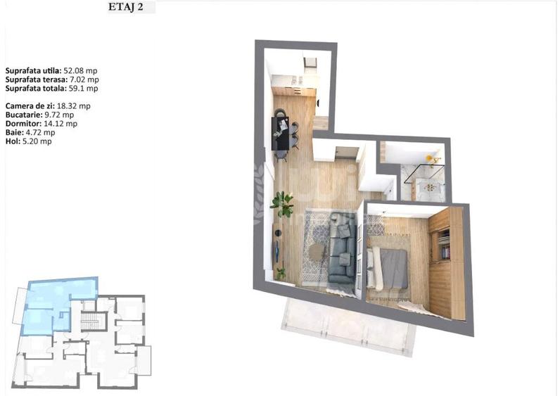 Apartament 3 camere | Bloc nou | 77mp | Garaj | Balcon | Centru