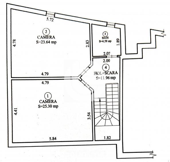 Apartament 4 camere | 133 Mp | Parcare | Zonă centrală | Str. Dealului - 1