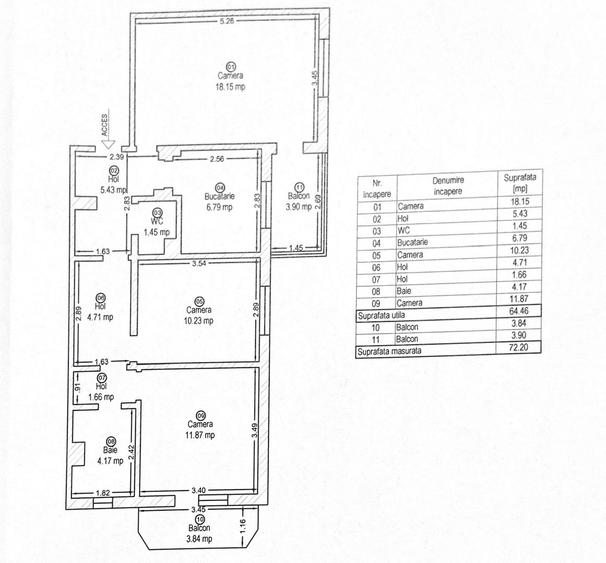 Freidorf | 3 camere | Decomandat | Centrala proprie | 2 bai | 2 balcoane